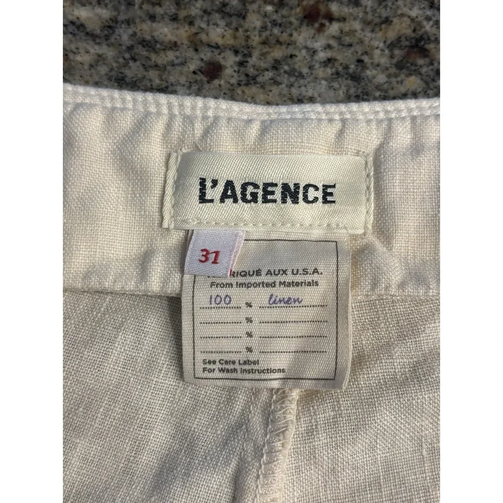 L'Agence Womens Shorts Oat Jude 100%‎ Linen Sailor Shorts Size 31 High Rise